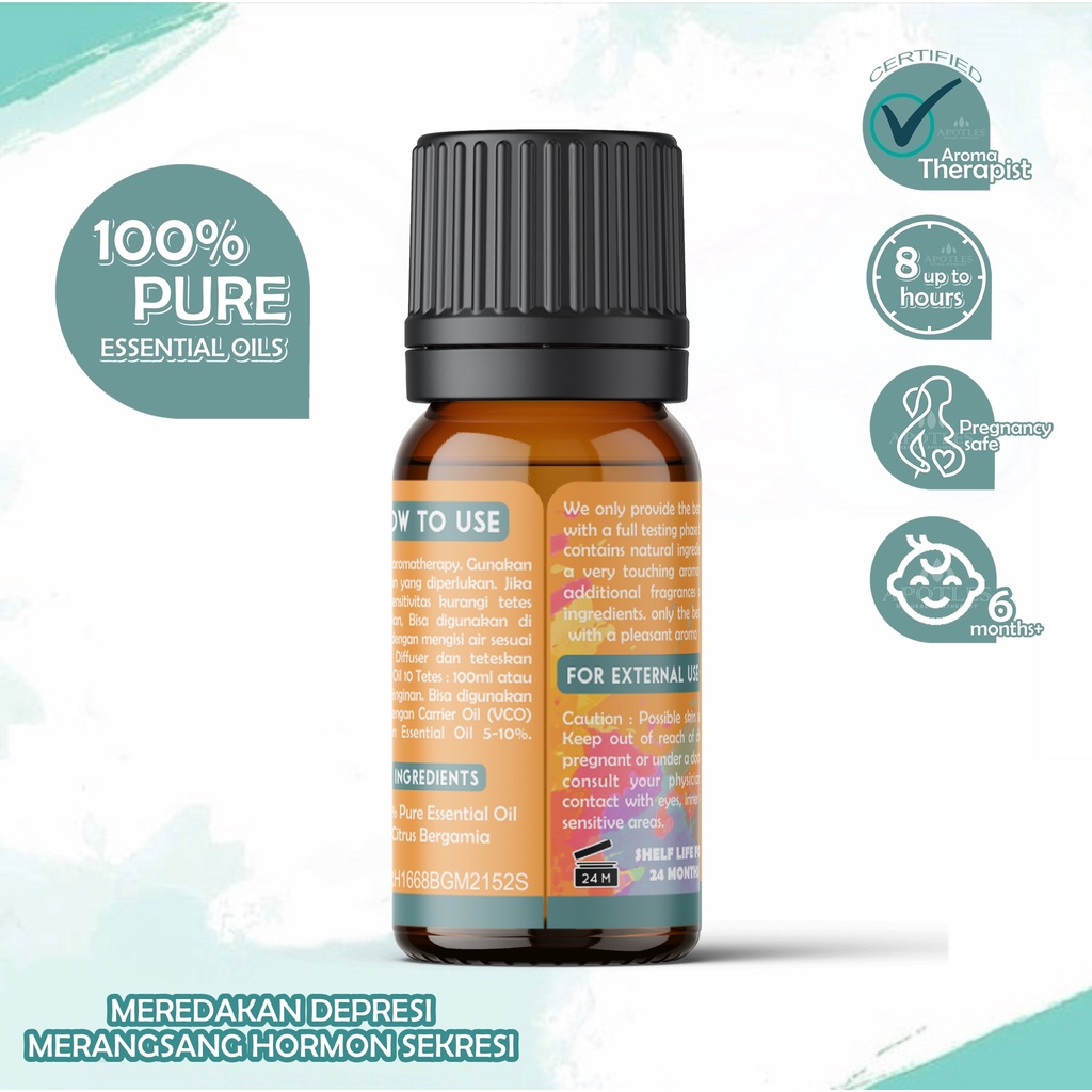 Bergamot Essential Oil - Minyak Aromaterapi Jeruk Orange Bergamot Pure Essential Oil 10ml