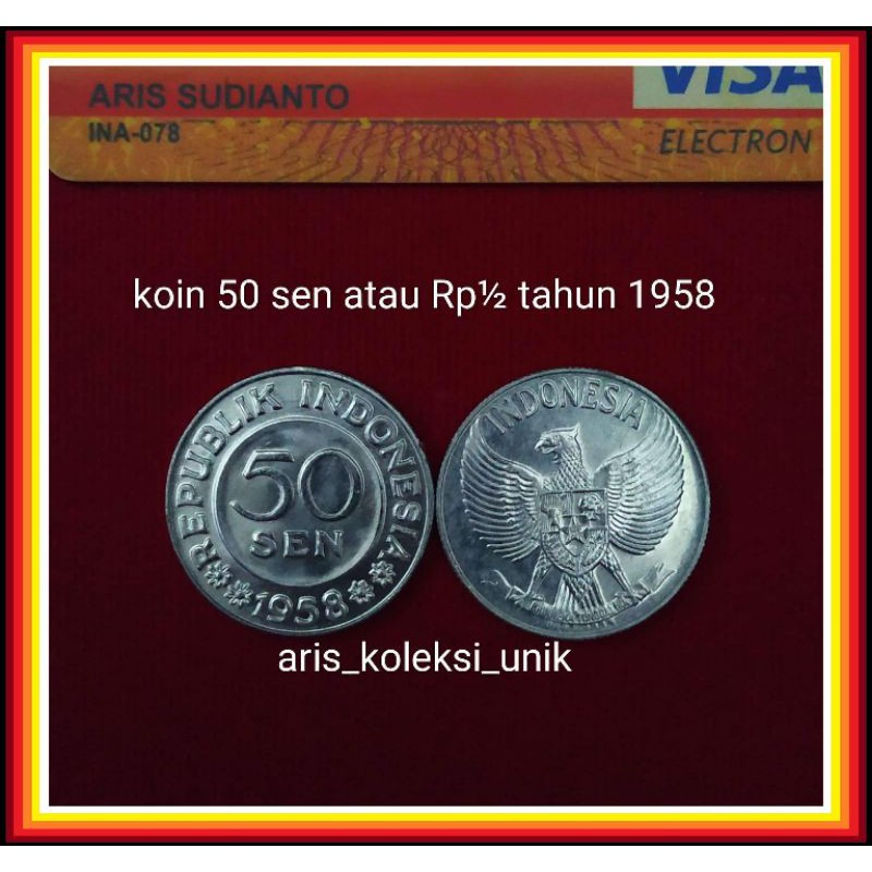 koin kuno 50 sen tahun 1958