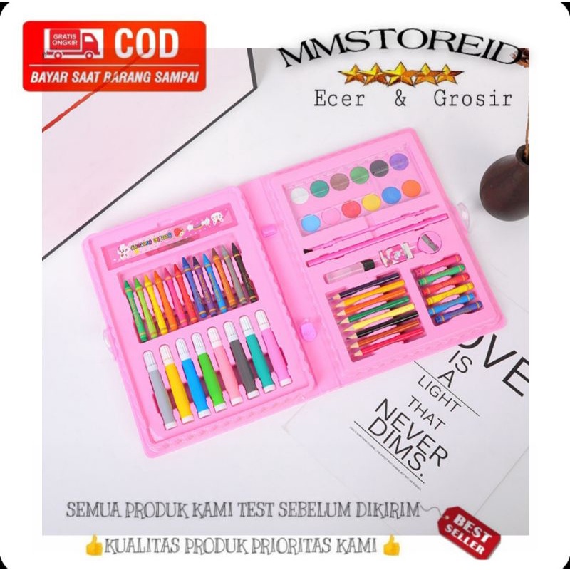 

MM - Crayon set 68 pcs in 1 crayon art set mewarnai anak 68 pcs pensil warna 68 pcs alat seni kerajinan anak