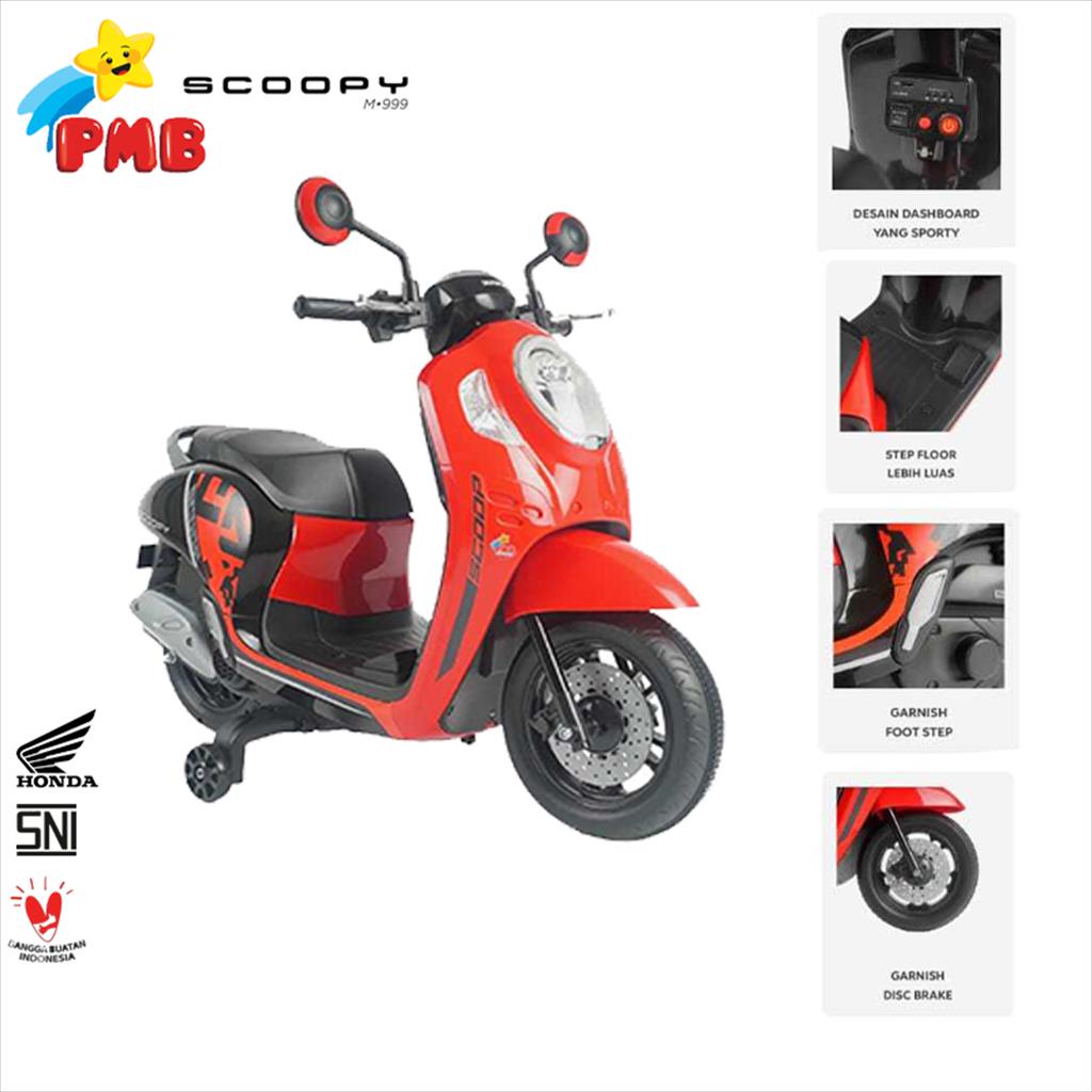 PMB Motor Aki Scoopy HONDA/ Mainan Motor Aki Anak SCOOPY 999