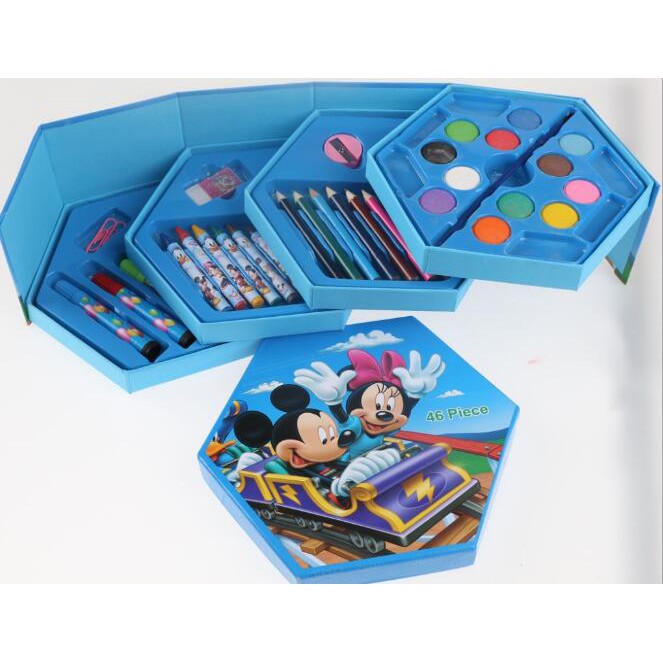 

Crayon 4in1 Set 4 Tingkat Isi 46 Pcs Crayon Alat Mewarnai/ Menggambar/ Melukis