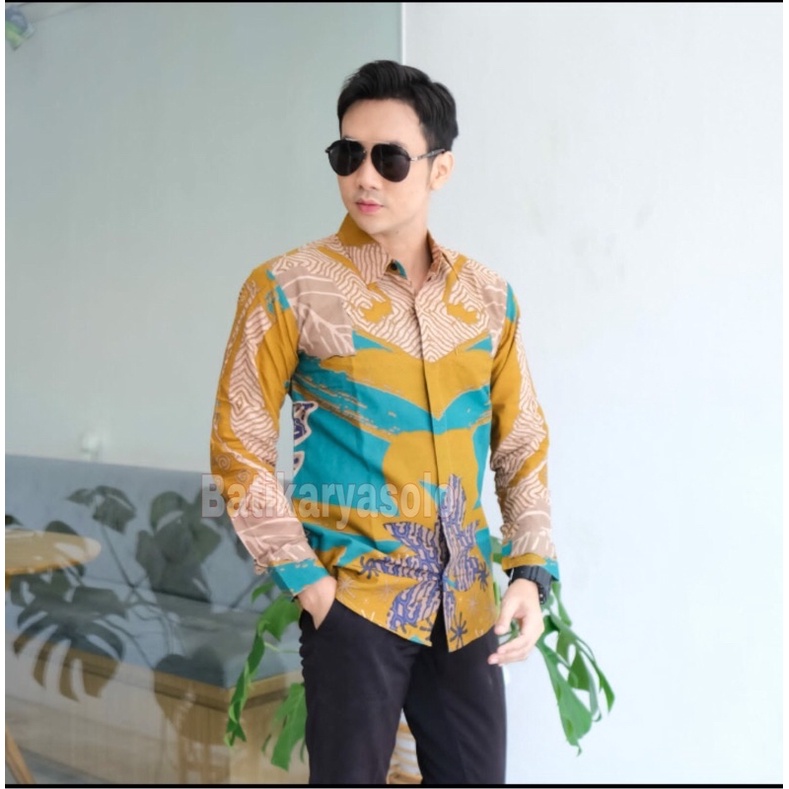 GODONG KATES KEMEJA BATIK SOLO MURAH PRIA LENGAN PANJANG LAPIS FURING