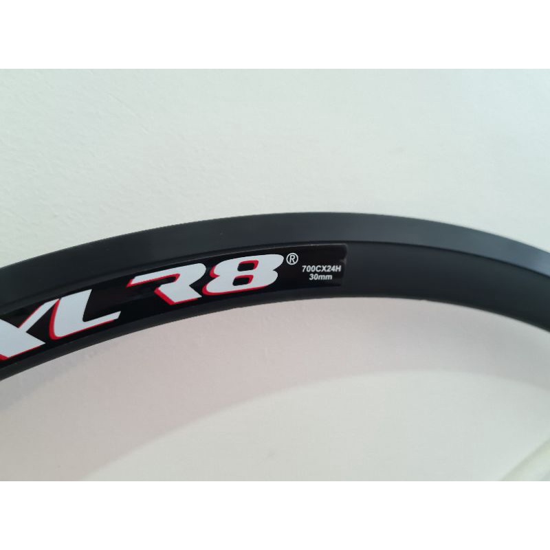 Rims XLR8 Taiwan Velg Rim Ukuran Size 700c Alloy Tanpa Sambungan Material Bahan Alloy Alumunium Lubang 20H 24H Hole Lubang 20 H &amp; 24 H Double Wall 700 C Sepeda Balap Roadbike Fixie Road Bike Hybrid Wheelset