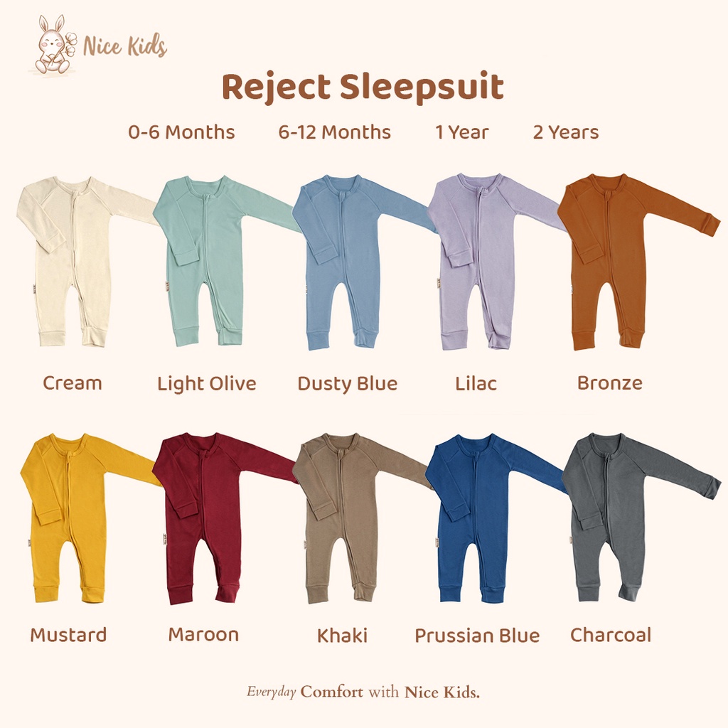 [REJECT SALE] Defect Sleepsuit Nice Kids (Baby Sleepsuit 0 Bulan - 2 tahun)