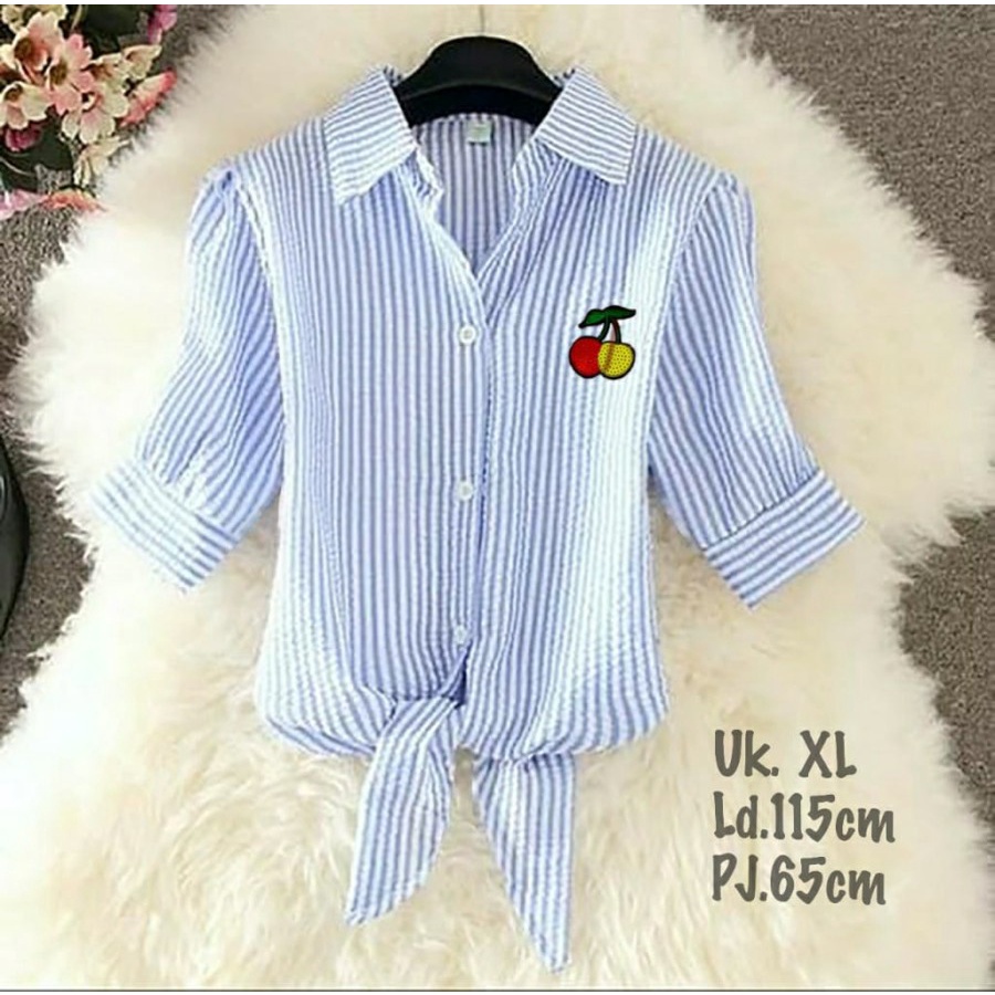 Baju Kemeja Jumbo Wanita Casual Santai Kerja Kantor Adem Model Kekinian Terbaru 2022 Kemeja Chery Tr