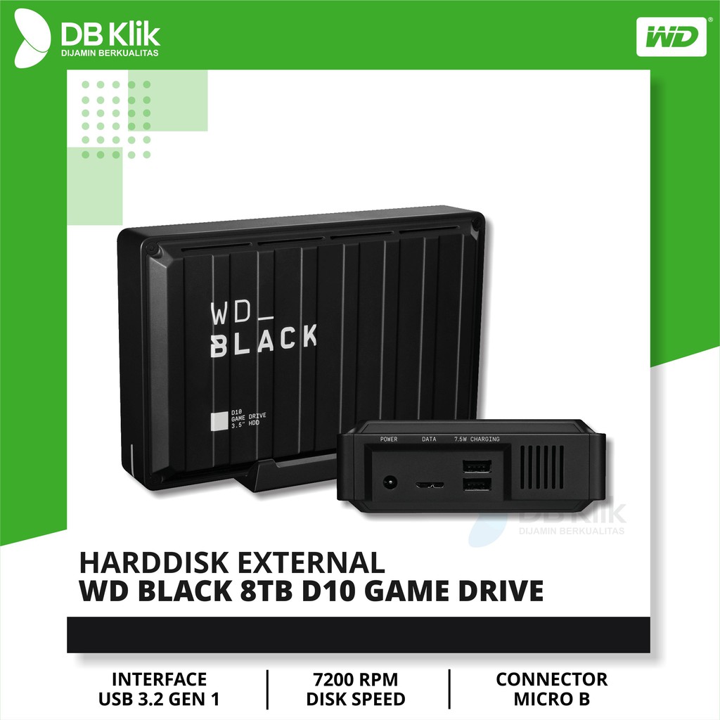Harddisk External WD BLACK 8TB D10 Game Drive | HDD WD Black D10 8TB