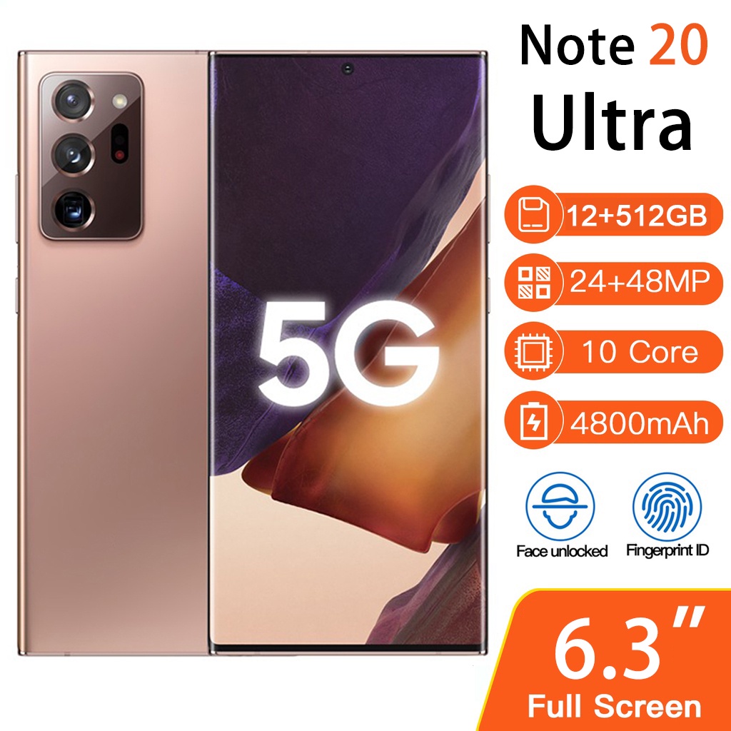【Bisa COD】Hp murah  Galaxy Note 20 Ultra 6.3 inci HD Kamera  HP Ponsel Android RAM 12GB + ROM 512GB 
