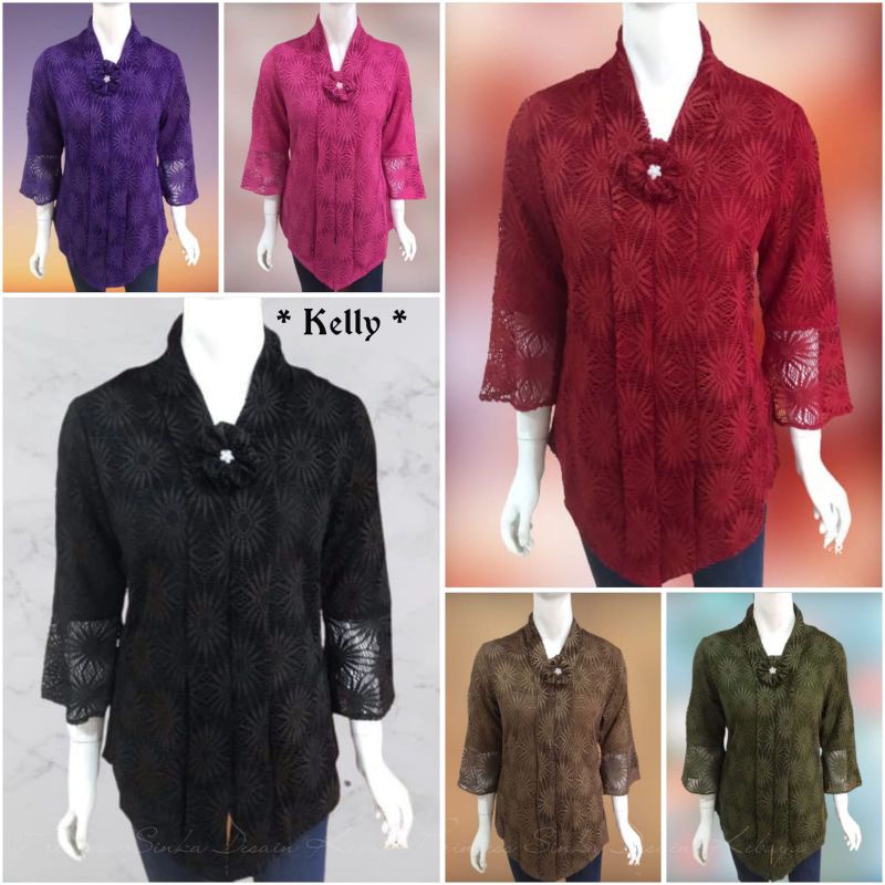 Atasan Kebaya Encim Floy Modern Full Brukat Premium