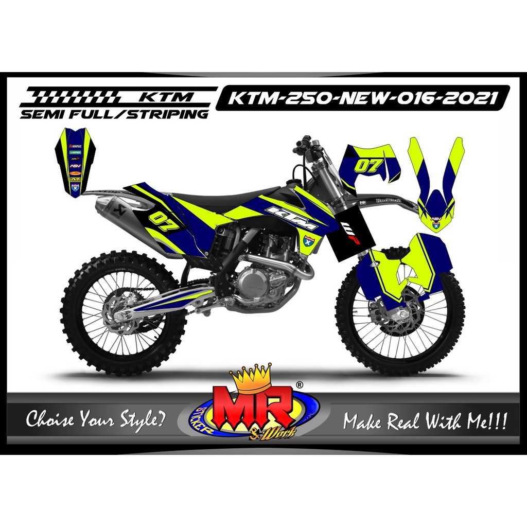 Decal Stiker Variasi Body Motor KTM 250 New Custom Stiker Moto Trail