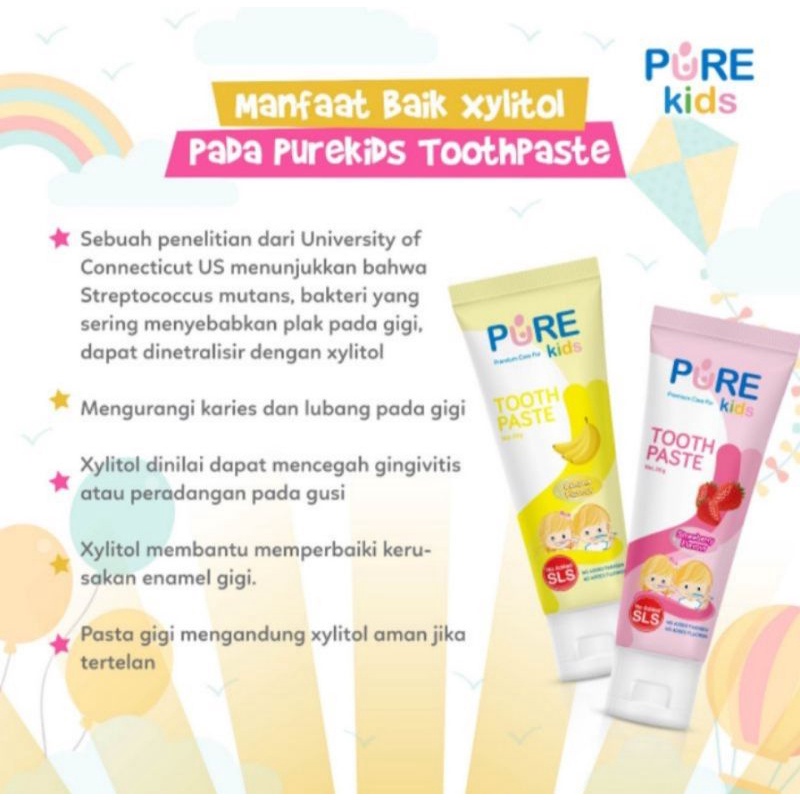 Pure Kids Toothpaste Pasta Gigi Odol Anak Bayi