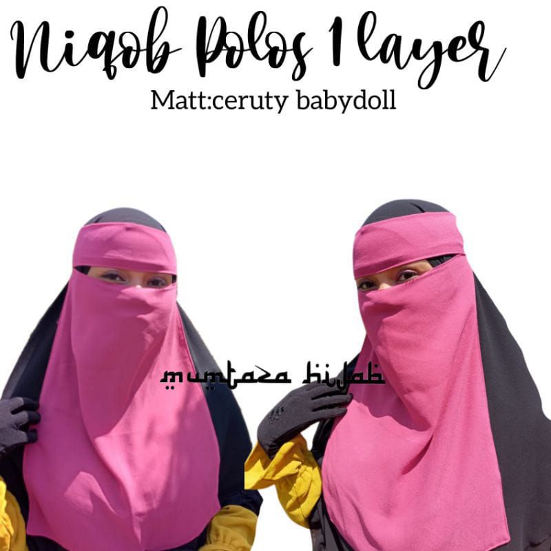 NIQOB POLOS 1 LAYER/CADAR MURAH/NIQAB VIRAL/LANGSUNG PRODUSEN/SEDIA BANYAK WARNA