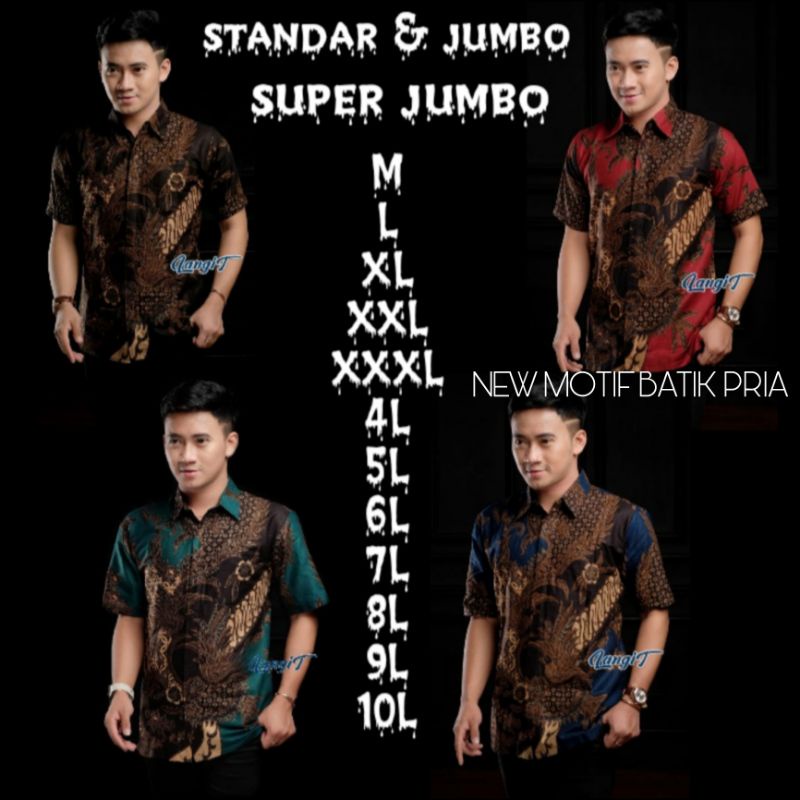 KEMEJA BATIK PRIA/BATIK PRIA/BATIK PRIA JUMBO/HEM BATIK PRIA JUMBO LENGAN PENDEK M L XL XXL 3XL 4XL 5XL 6XL 7XL 8XL 9XL 10XL