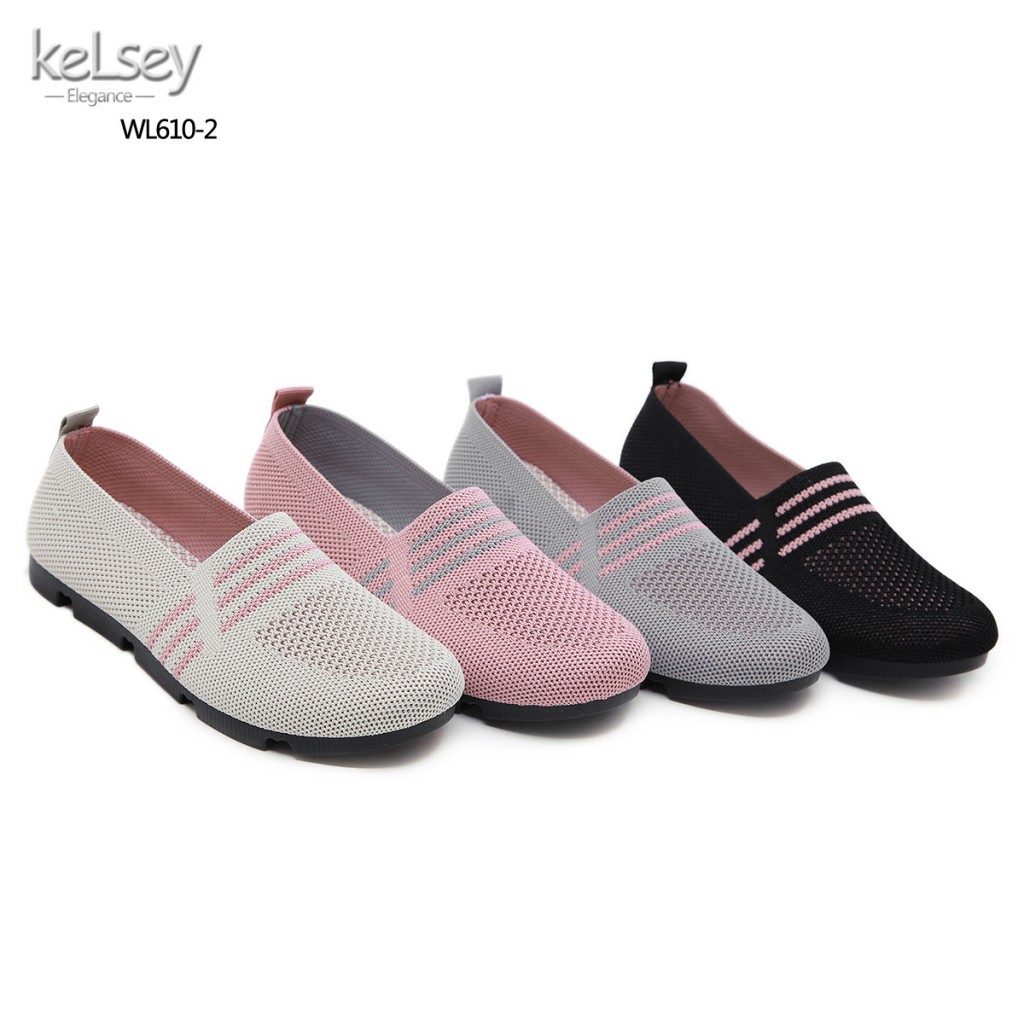 WL610-2 SEPATU KELSEY POPPY FLYKNIT FLATS ORIGINAL BRANDED IMPORT BATAM TERLARIS BEST SELLER