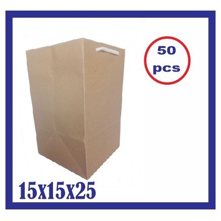 

(TERLARIS) 50 pcsTas kertas paperbag toples kue 15x15x25