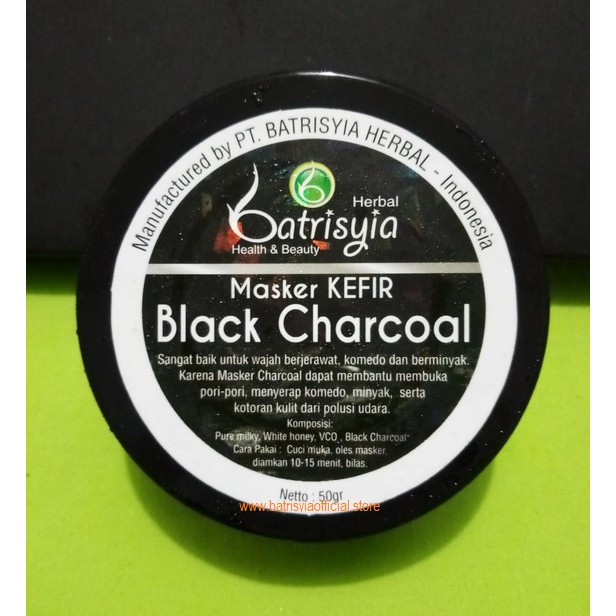 Masker Kefir Black Charcoal Batrisyia Herbal 50 Gram