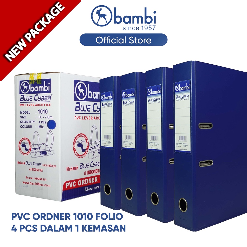 

Bambi Lever Arch File Ordner Folio Blue Standart Color Isi 4 Pcs Jumbo Size 75 mm Original