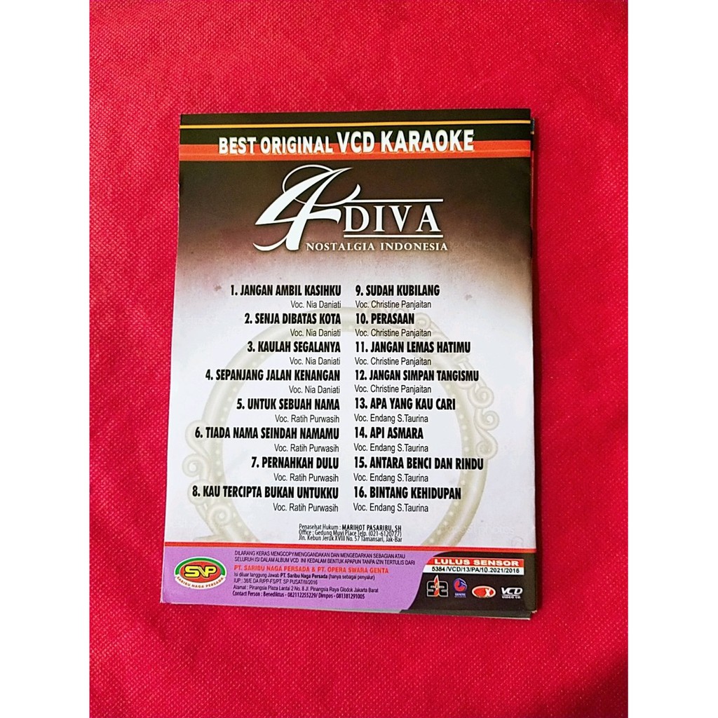 NEW KASET VCD ORIGINAL LAGU KARAOKE 4 DIVA PENYANYI LEGENDARIS TERLARIS