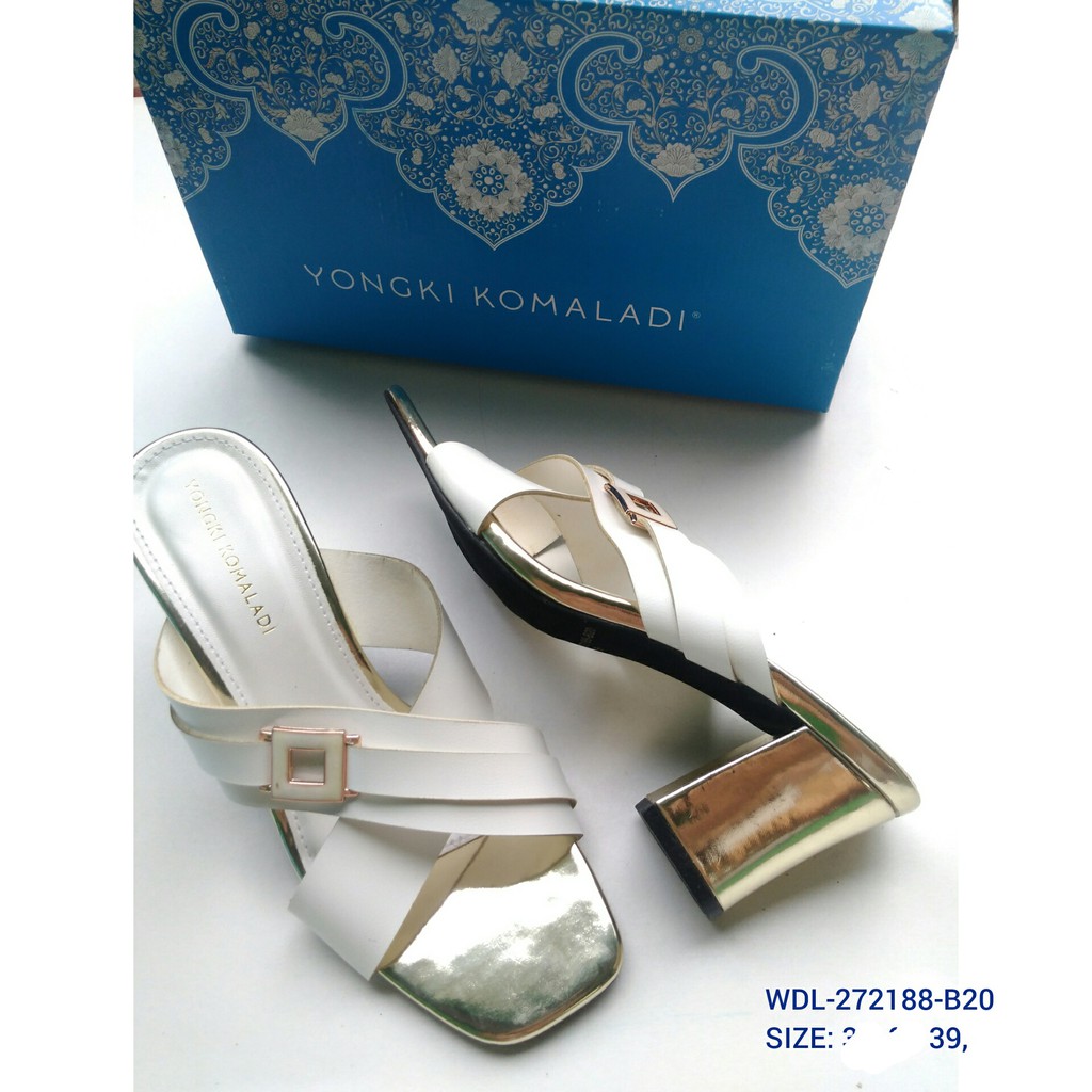 SANDAL HIGH HEELS PESTA BRANDED YONGKI KOMALADI BLINK PUTIH SIZE 39