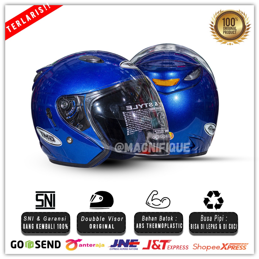 Jual Helm Half Face Gmt Original Double Visor Helem Motor Sni Murah