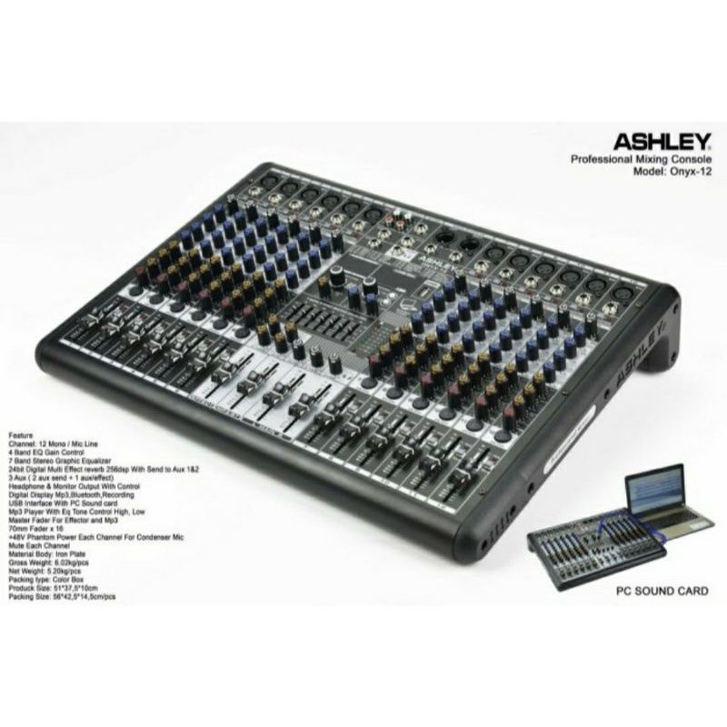 Mixer Audio 12 Channel Ashley Onyx 12 Original TERBAIK