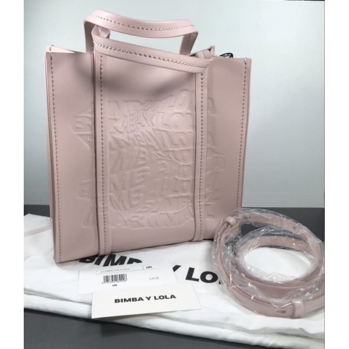Ready nwt tas Bimba y lola satchel small crossbody pink emboss Db ori branded original authentic asl