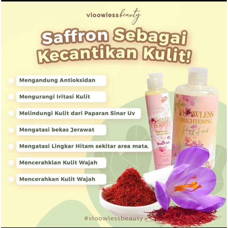 saffron shower scrub vloowless 100ml