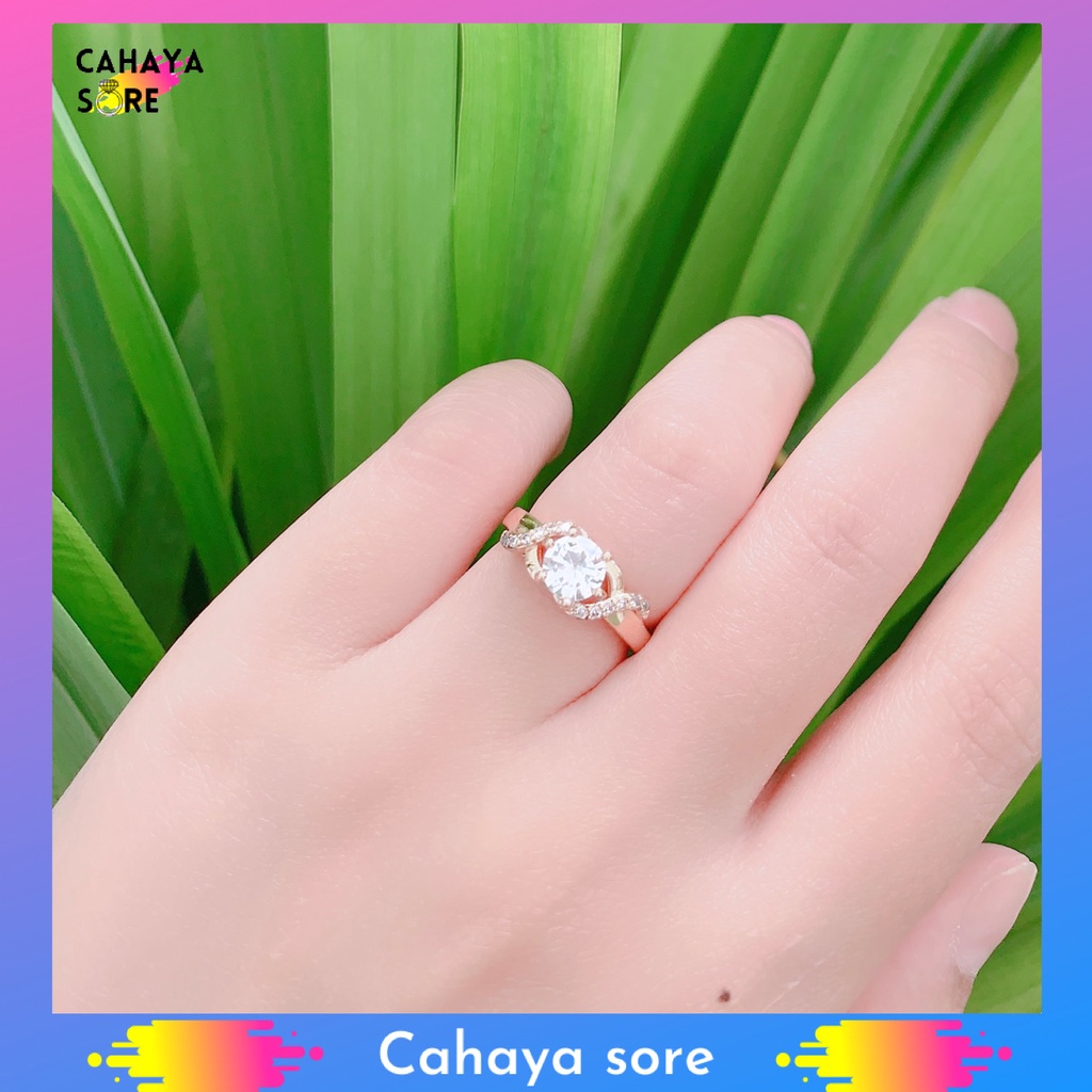 Cincin Xuping Gold Cincin Dewasa Model Permata Satu CD29