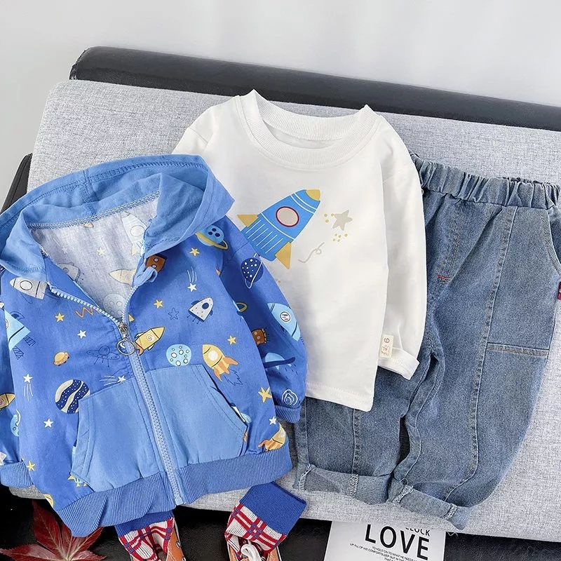 Jaket Hoodie Set 3in1 Setelan Anak GALAXY Baju Anak Laki Laki Korean Style Import