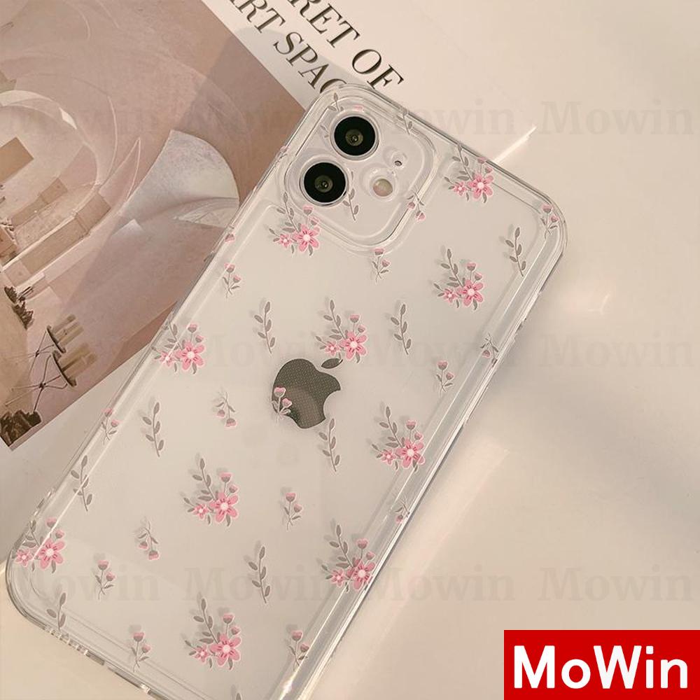 iPhone Case Silicone Soft Case Clear Case High Quality TPU Thickening Camera Full Coverage Protection Shockproof Case Pink Floral Flower Simple Style For iPhone 13 Pro Max iPhone 12 Pro Max iPhone 11 Pro Max iPhone 7 Plus iPhone XR XS MAX Max 7/8/S Pro