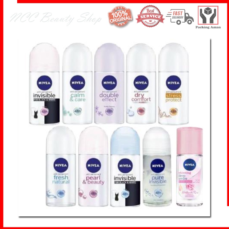 * NCC * Nivea Deodorant Men &amp; Woman Proteksi 48 Jam Anti Bau Badan dan Ketek Roll On 25 Atau 50 ml