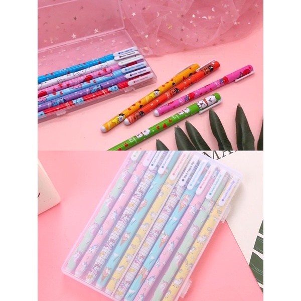

PULPEN GEL MOTIF 1 SET 10 WARNA TULISAN LUCU / BOLPEN GEL / PENA MARBLE WARNA WARNI