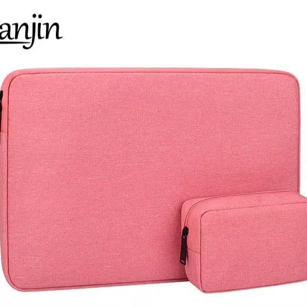 Tas Laptop macbook 13 m1 Waterproof Nylon set High Quality 11 12 inch -pink