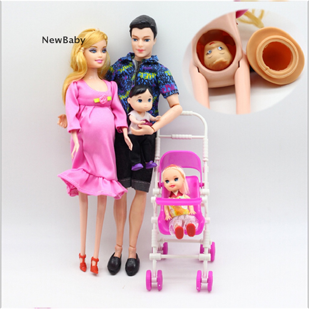 6pcs / lot Boneka Keluarga / Ibu Hamil Untuk Edukasi Barbie