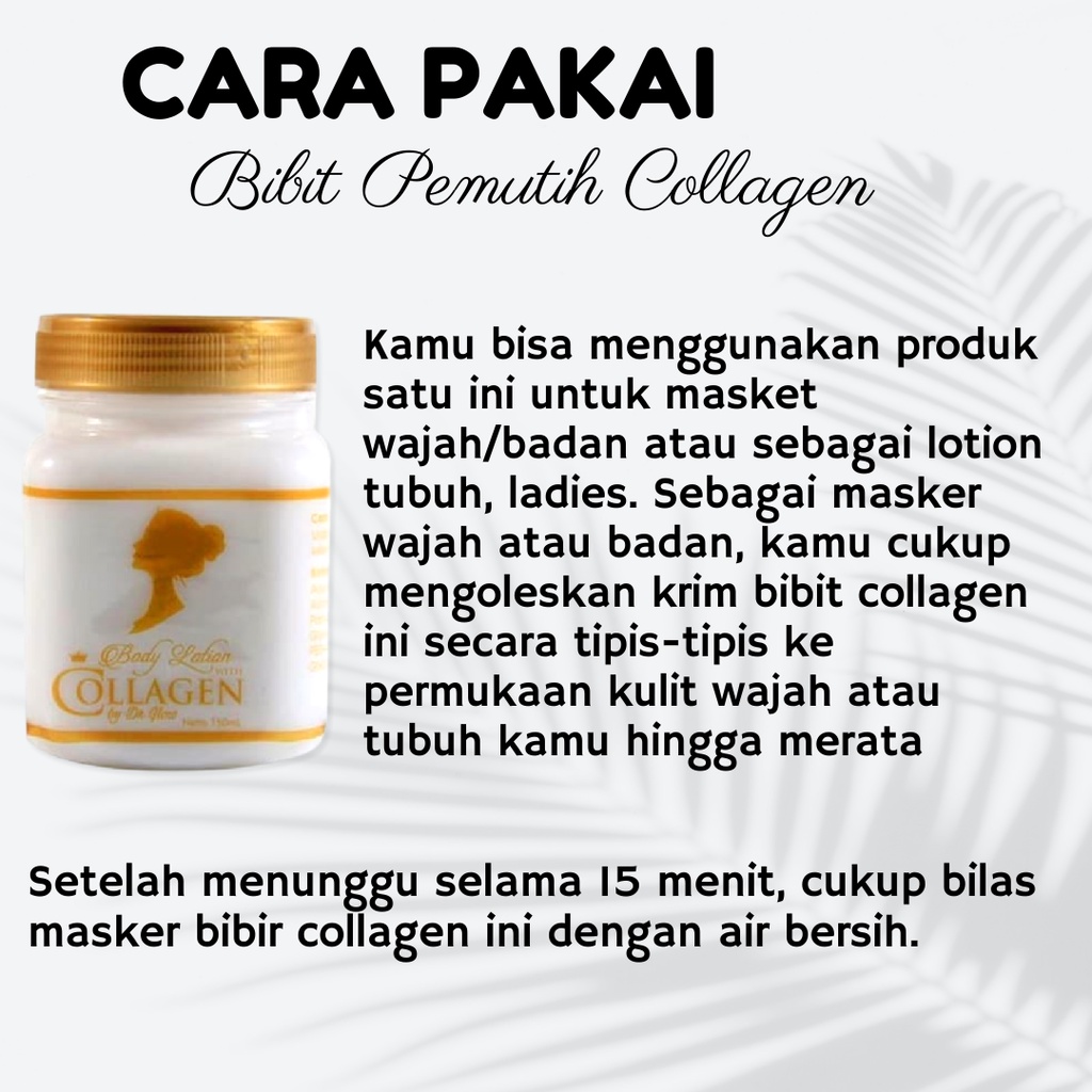 Bibit Pemutih Collagen - Handbody Lotion Pemutih Kulit Luluran Pemutih Badan Cream Glowing Permanen Bibit Collagen Shcosmetic 150ml Ori Bpom