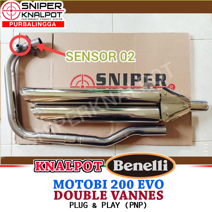 Knalpot Benelli Motobi 200 Evo Double Vannes PNP