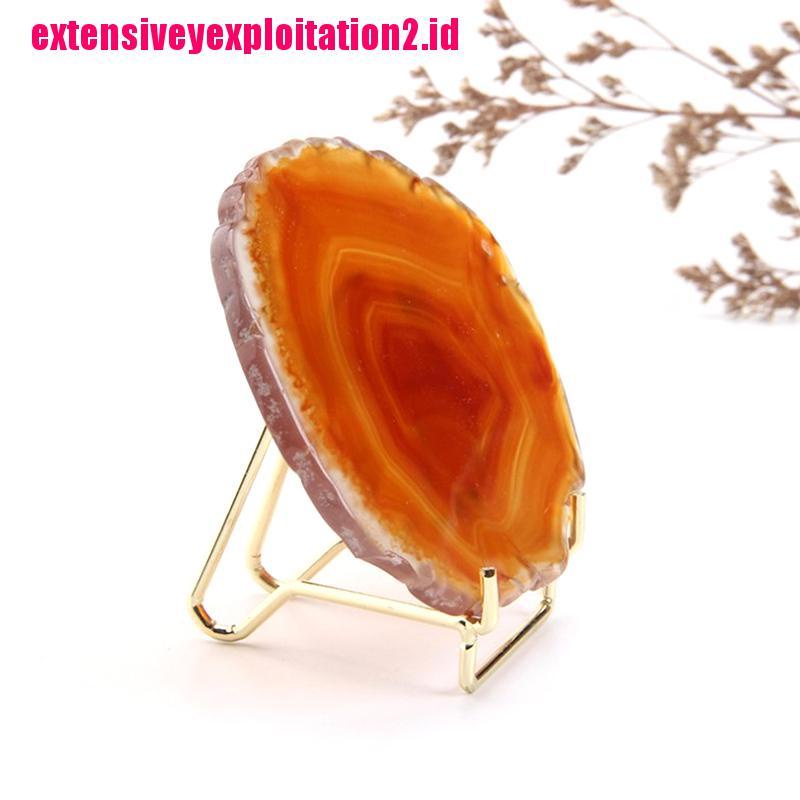 &lt; E2id &amp; &gt; Stand Display Foto Antik Bahan Alloy Hias Kristal Agate