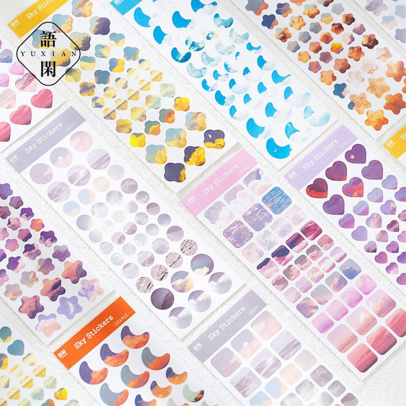 

Sky Stickers 6 Lembar/ Pack Deco Stiker Untuk Dekorasi Scrapbook Journal