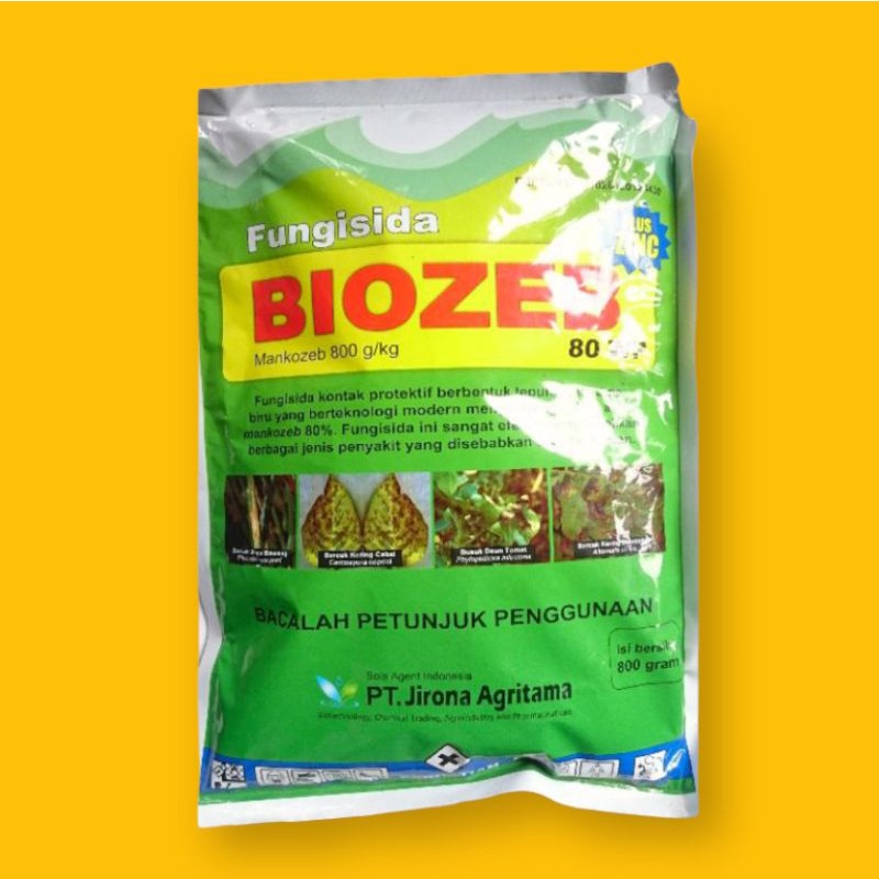BIOZEB 800 Gram FUNGISIDA MANCOZEB BIRU 80 WP, pembasmi penyakit jamur busuk bercak keriting daun . 