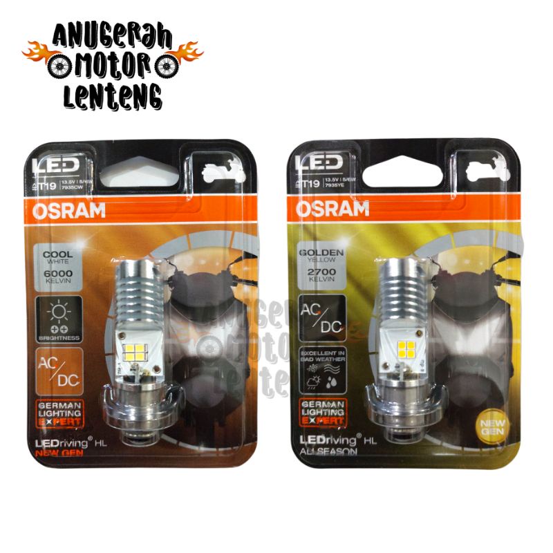 Osram H6 M5 LED Lampu Depan Motor Bebek Matic Hi Low AC DC Putih Kuning