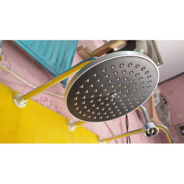 shower tanam jumbo/tembok/wall shower stainless 8in