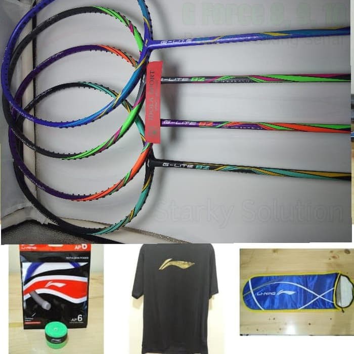 RTSE100 PROMO RAKET BADMINTON LINING G-LITE 82 (FREE BAJU+TAS+GRIP+SENAR)