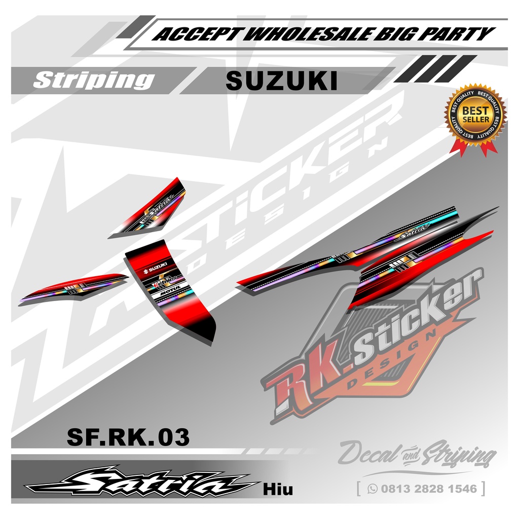 Sticker Striping SATRIA HIU - Stiker Striping Variasi SATRIA HIU Desain Racing Rk-03