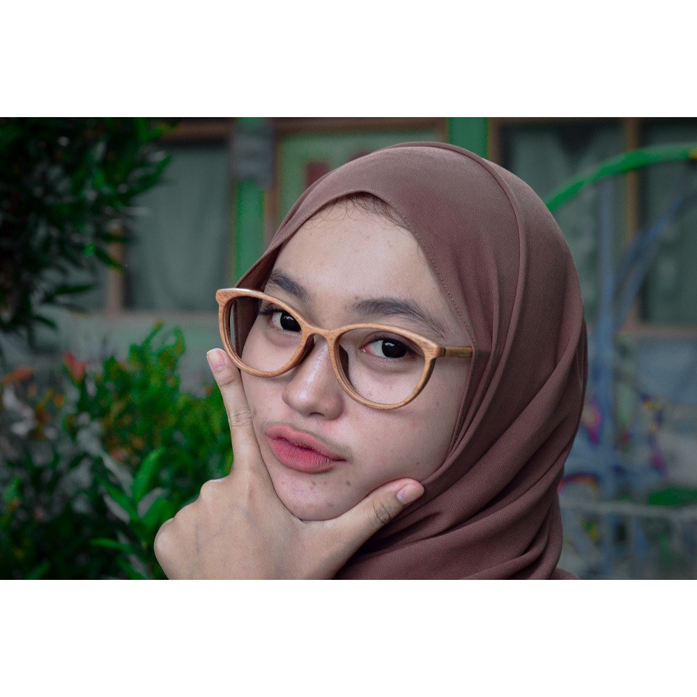kacamata kayu Geni Moggy kacamata wanita anti radiasi