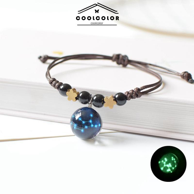 COD❤️12 Gelang Zodiak Bracelet Libra Pasangan Pacar Hadiah Perhiasan Perhiasan Pria dan Wanita hadiah ulang tahun gelang pasangan Tenunan Tangan Korea Murah Impor