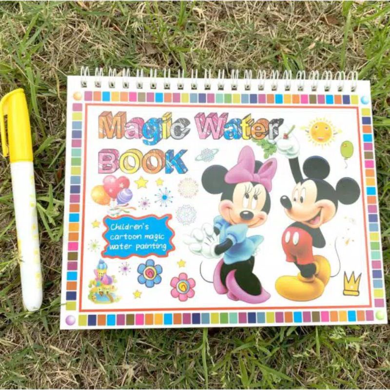 Magic Water Book Color Buku Mewarnai Menggambar Ajaib dengan Pena isi Ulang-Mickey ♥️ Minnie