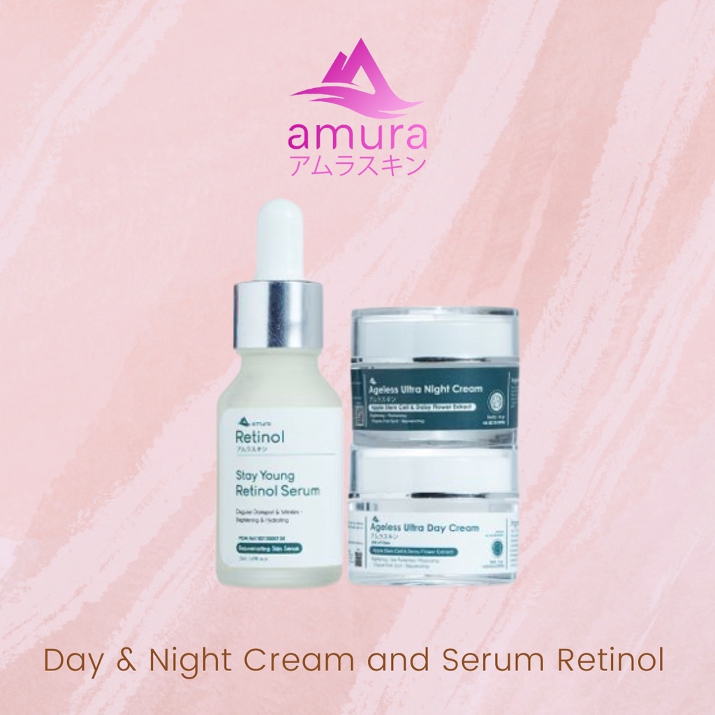 Amura 3in 1 Day Night Cream dan Serum Retinol