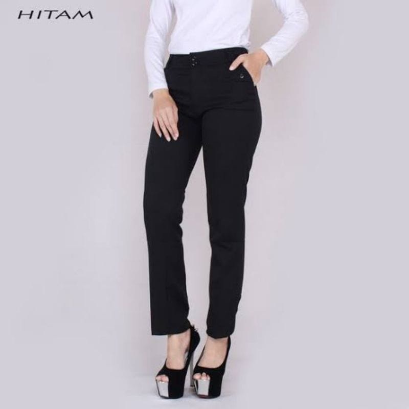 CELANA KANTOR FORMAL KERJA WANITA SLIMFIT BAHAN DASAR KAIN