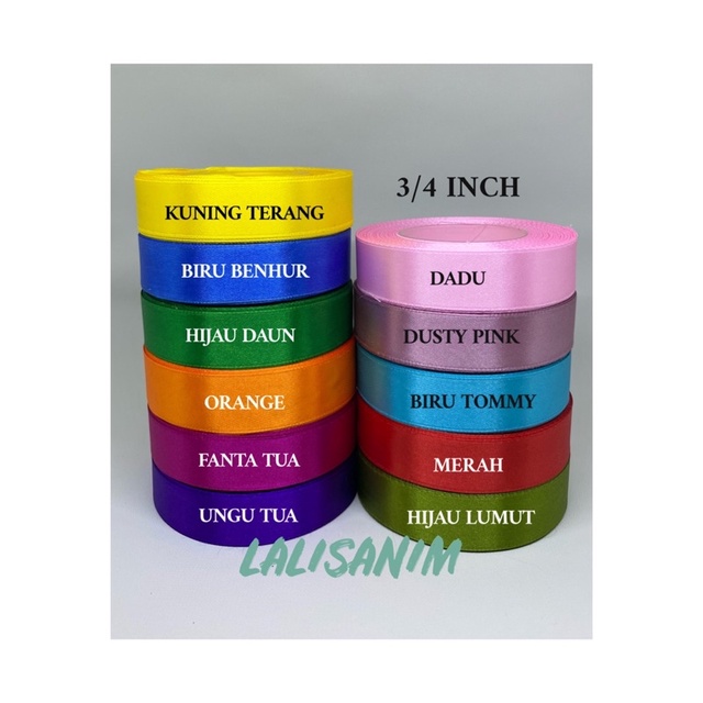 

Pita Satin 3/4 Inch | Pita Satin 2 Cm (Harga PER ROLL)