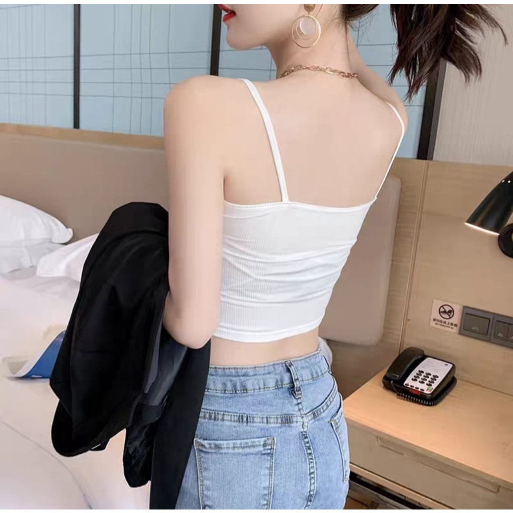 Nicebra Tanktop fashion wanita Crop top Model silang pakaian dalam wanita 1050