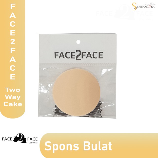 Face 2 Face Spon Muka / Spon Bedak Two Way Cake Bulat